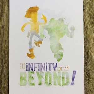 Toy Story To Infinity and Beyond Woody Buzz Lightyear Cowboy Space Cadet Watercolour Print DIGITAL DOWNLOAD