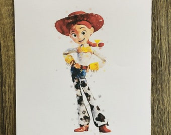 Toy Story Jessie Cowgirl Sherrif Watercolour Print DIGITAL DOWNLOAD
