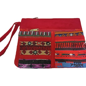 Bolso banjara, bolso bordado, bolso afgano, bolso de mano bohemio con borlas tribales hecho a mano, bolso de mano, hermoso bolso bohemio bordado con banjara para mujer