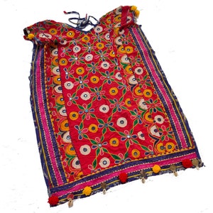 Vintage Banjara Dress: Backless Afghan Embroidered Tunic