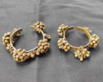 Pair of Banjara Cuff Bracelets: Vintage Tribal Belly Dance Accessories