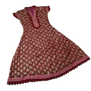 Vintage Phulkari Embroidered Dress: Banjara Boho Afghan Tunic