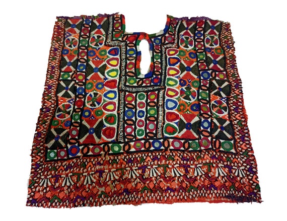 Vintage Banjara Yoke: Hand-embroidered Mirror Work Boho Patch - Etsy