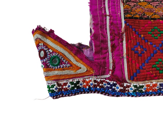 Banjara Yoke,afghani patch Mirror Work Hand Embro… - image 6