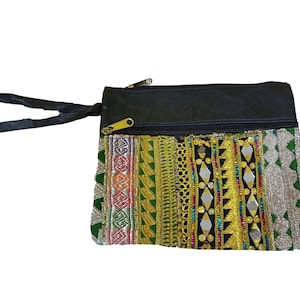 Bolso afgano con bordado étnico Banjara, bolso de mano bohemio con borlas tribales hecho a mano, bolso de mano, hermoso bolso bohemio con bordado Banjara para mujer