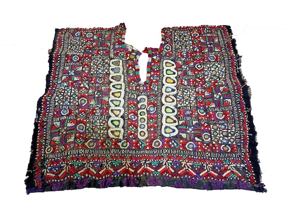 Banjara Yoke,afghani patch Mirror Work Hand Embro… - image 1