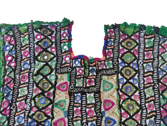 Banjara Yoke,afghani patch Mirror Work Hand Embro… - image 2