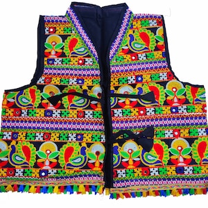 Vintage Banjara Embroidered Vest: Gujarati Zari Keriya Jacket