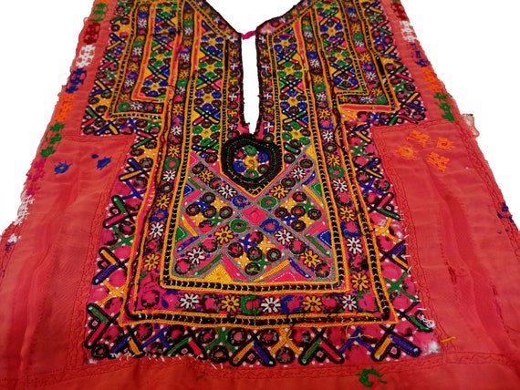 Banjara Yoke,afghani patch Mirror Work Hand Embro… - image 6