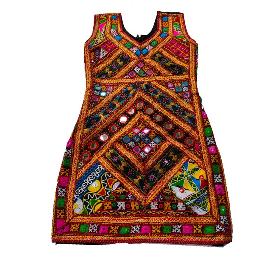 Vintage Banjara Dress: Afghan Tribal Embroidery, Mirror Work UK