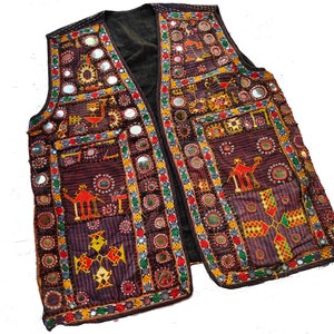 Vintage Banjara Embroidered Vest: Tribal Kutch Zari Jacket