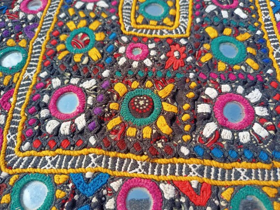 Banjara Yoke,afghani patch Mirror Work Hand Embro… - image 6