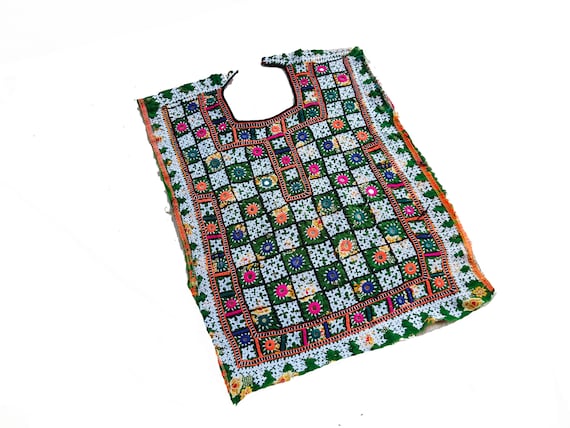 Banjara Yoke,afghani patch Mirror Work Hand Embro… - image 1