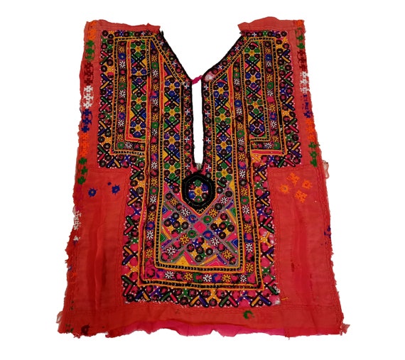 Banjara Yoke,afghani patch Mirror Work Hand Embro… - image 1