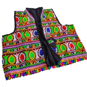 Vintage Banjara Embroidered Vest: Tribal Kutch Boho Jacket