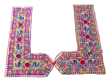 Banjara Wall Hanging Set: Vintage Embroidered Patchwork, Boho Decor