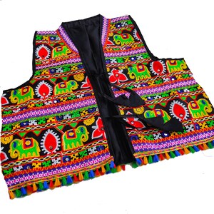 Banjara Embroidered Vest: Vintage Kutch Zari Bohemian Jacket