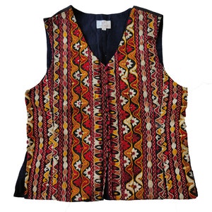 Vintage Banjara Embroidered Vest: Tribal Kutch Boho Jacket