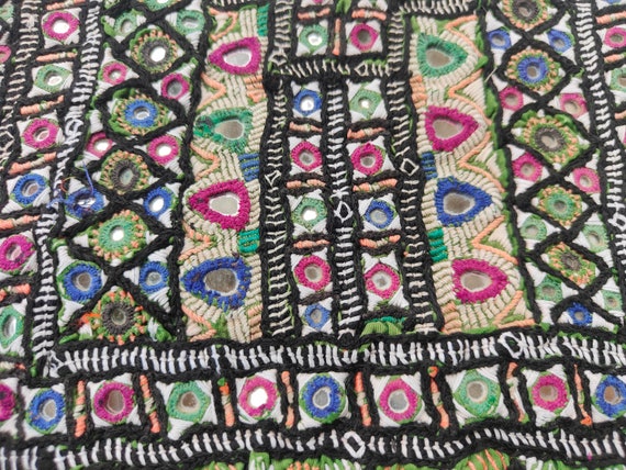 Banjara Yoke,afghani patch Mirror Work Hand Embro… - image 6