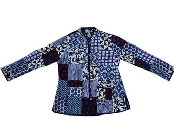 Chaqueta acolchada Banjara hecha a mano: abrigo bordado Kutch vintage