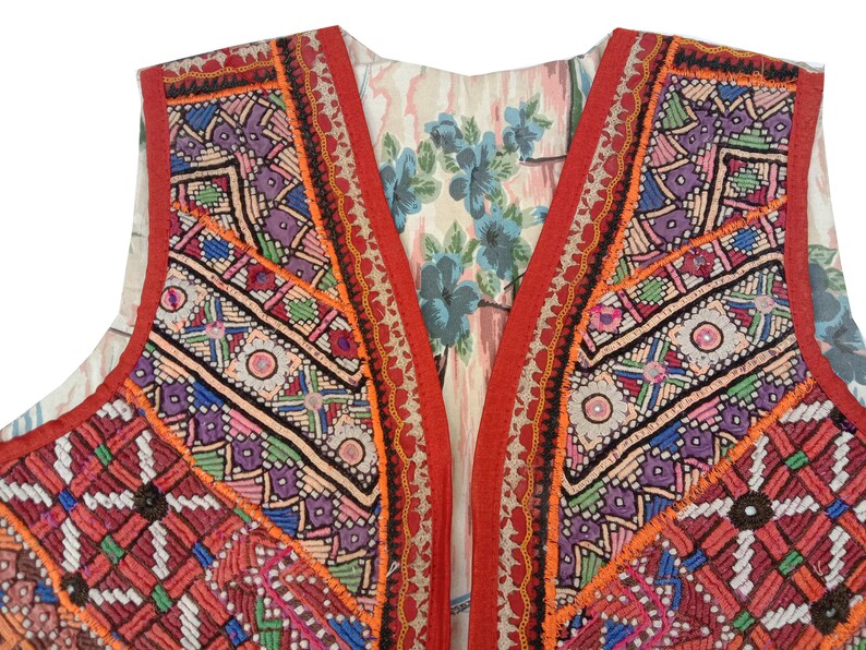 Boho Gypsy,Banjara Waist coat,Vintage tribal,mirror work Kutch bohemian Hippie Gypsy jacket Banjara Jacket,Gujarati Kutch Embroidery Jacket