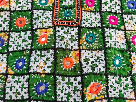 Banjara Yoke,afghani patch Mirror Work Hand Embro… - image 6