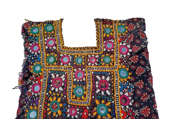 Banjara Yoke,afghani patch Mirror Work Hand Embro… - image 2