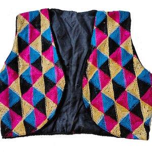 Vintage Banjara Embroidered Vest: Tribal Kutch Boho Jacket