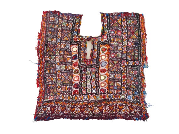 Banjara Yoke,afghani patch Mirror Work Hand Embro… - image 1