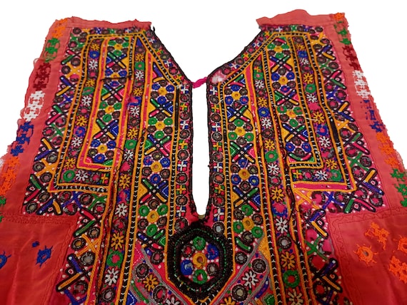 Banjara Yoke,afghani patch Mirror Work Hand Embro… - image 2