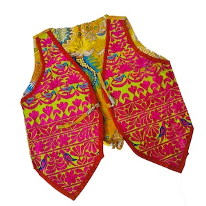 Vintage Banjara Embroidered Vest: Gujarati Zari Keriya Jacket