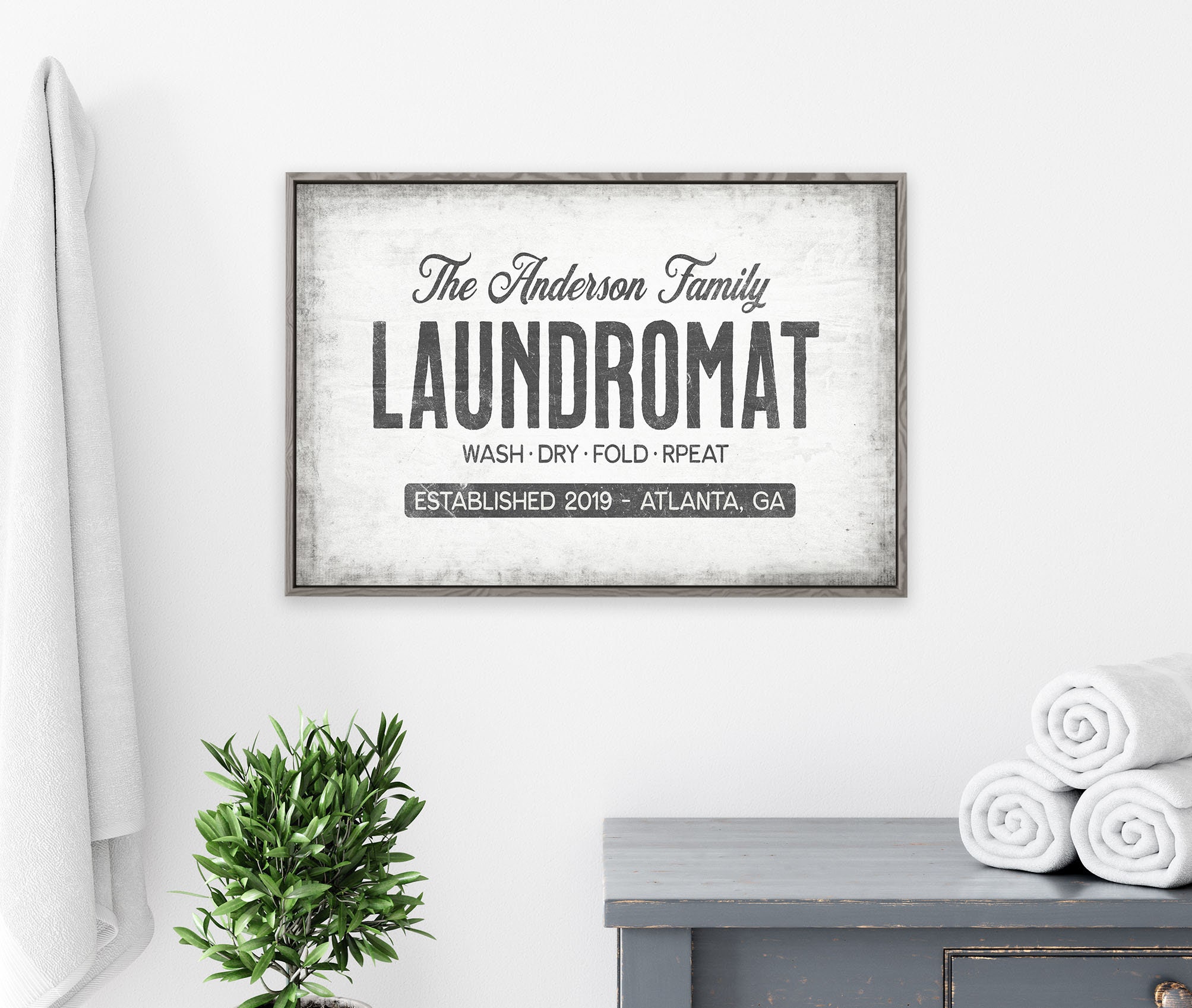 Wäscheschild Rustikales Laundromat Schild Bauernhausstil | Etsy