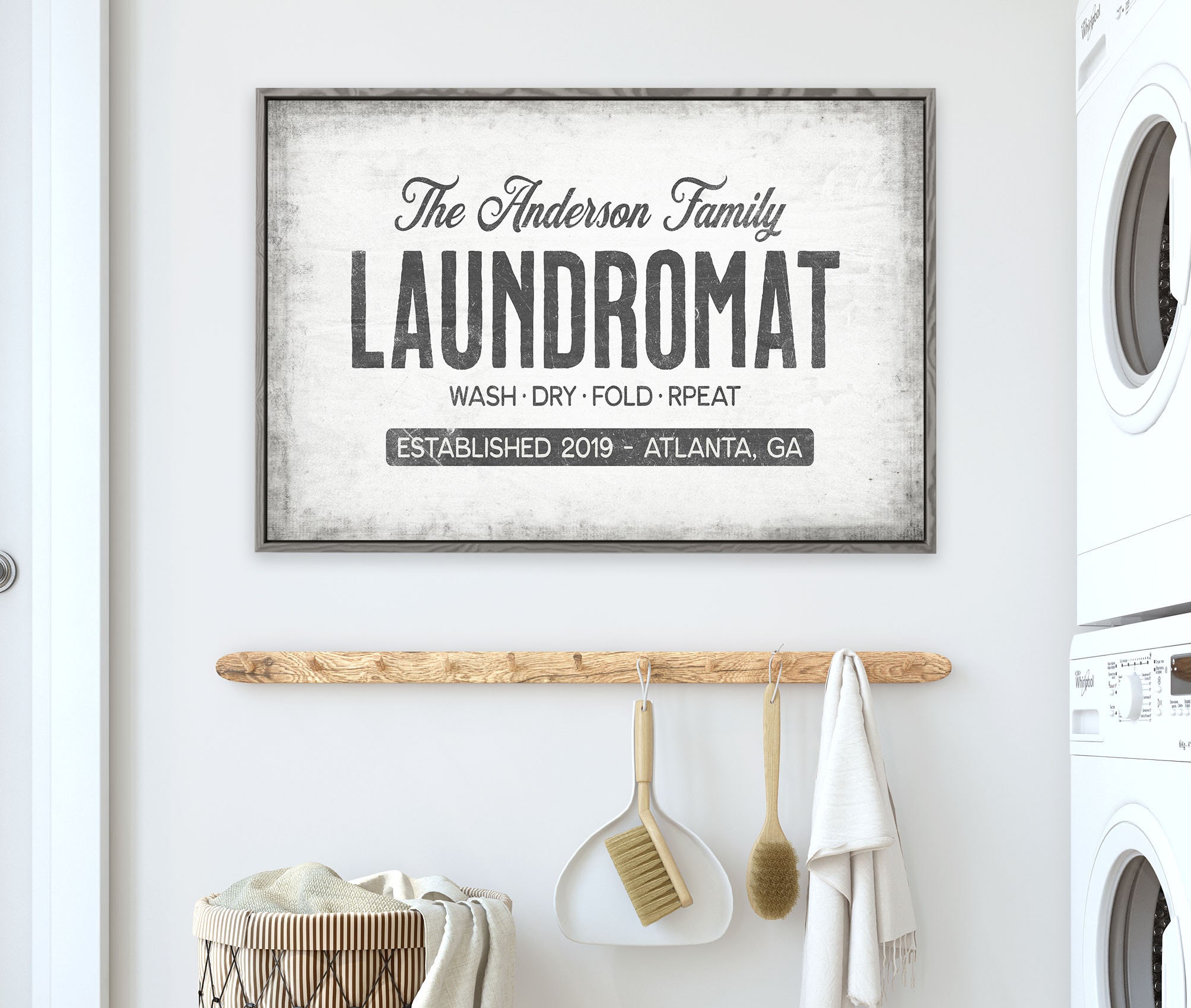 Wäscheschild Rustikales Laundromat Schild Bauernhausstil | Etsy