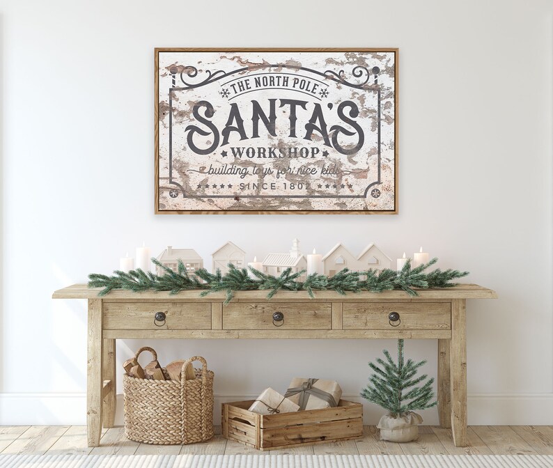 Vintage Festive Christmas Sign Rustic Holiday Sign Festive | Etsy