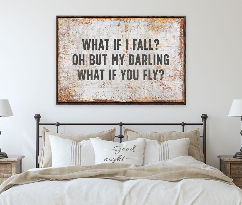 What If I Fall Sign Erin Hanson Quote Sign Motivational Etsy