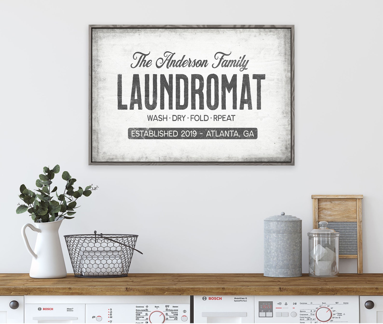Wäscheschild Rustikales Laundromat Schild Bauernhausstil | Etsy