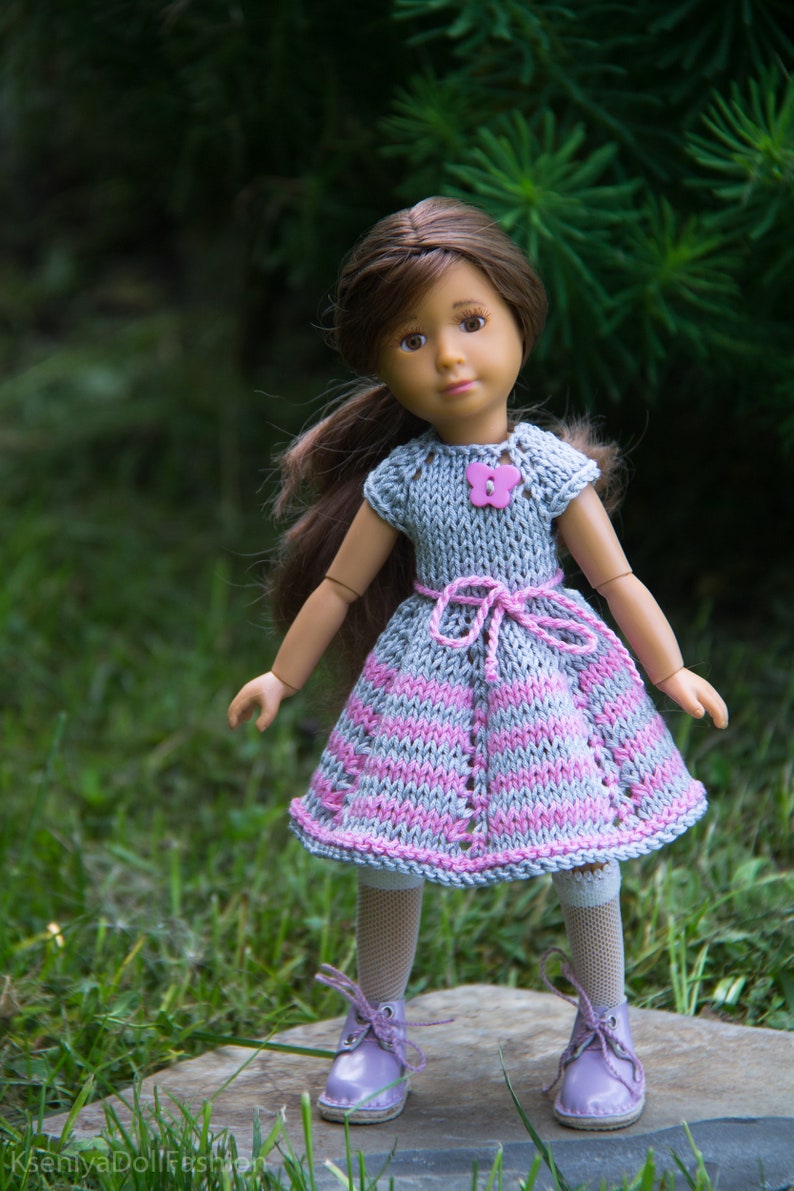 Kruselings Doll Clothes Knitted Dress Fits 8 And 9 Inch Dolls Etsy 9874