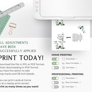 Minimalist Seating Chart Template, Eucalyptus Table Seating Chart Card, Printable Seating Plan, Hanging Greenery Seating Chart Wedding EVA image 9