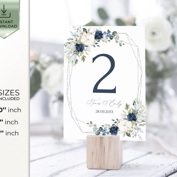 Navy Table Numbers - Etsy