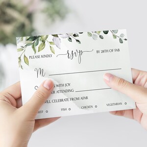 AMELIA Editable Wedding Invitation Set Template Greenery Leaves, Printable, DIY We do Bundle invitation, Eucalyptus Invite set, DIY image 4