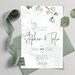 FREYJA Greenery Wedding Eucalyptus Invitation, Printable Wedding Invites Template, Editable Minimalist Invites, Greenery Wedding Invite