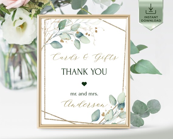 Eucalyptus Cards And Gifts Sign Template Greenery Eucalyptus.