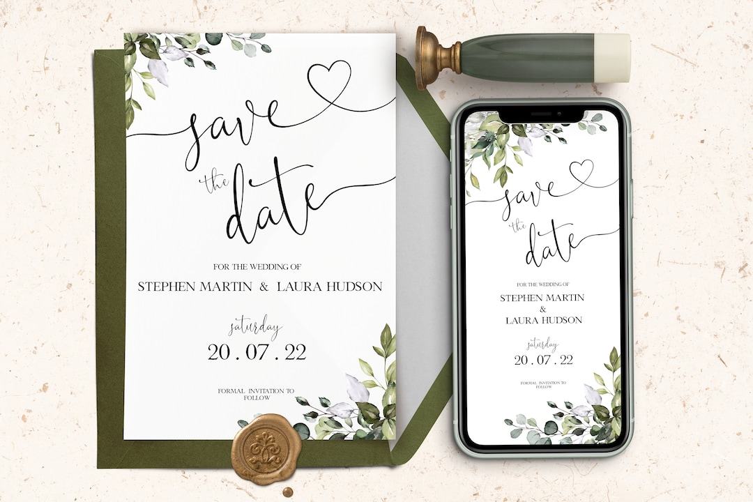 save-the-date-template-eucalyptus-digital-save-the-date-digital-download-smartphone-greenery-template-editable-amelia-lpe100-etsy