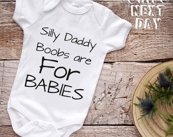 White Baby Onesie Raunchy Funny Silly Cute Bodysuit Girl or Boy FREE SHIPPING! My Daddy Only Plays With The BOX I Came Out Of
