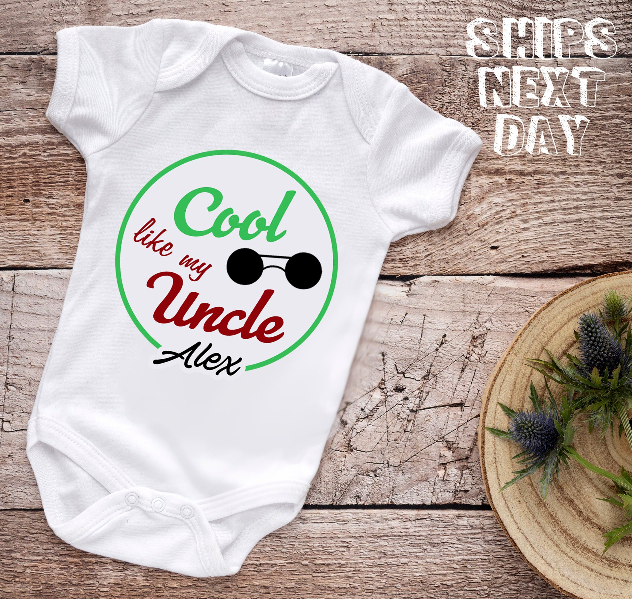 Cool Like My Uncle Baby Onesie Personalized Baby Onesie Etsy UK