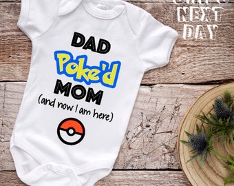 Pokemon Dad Poked Mom Baby Onesie