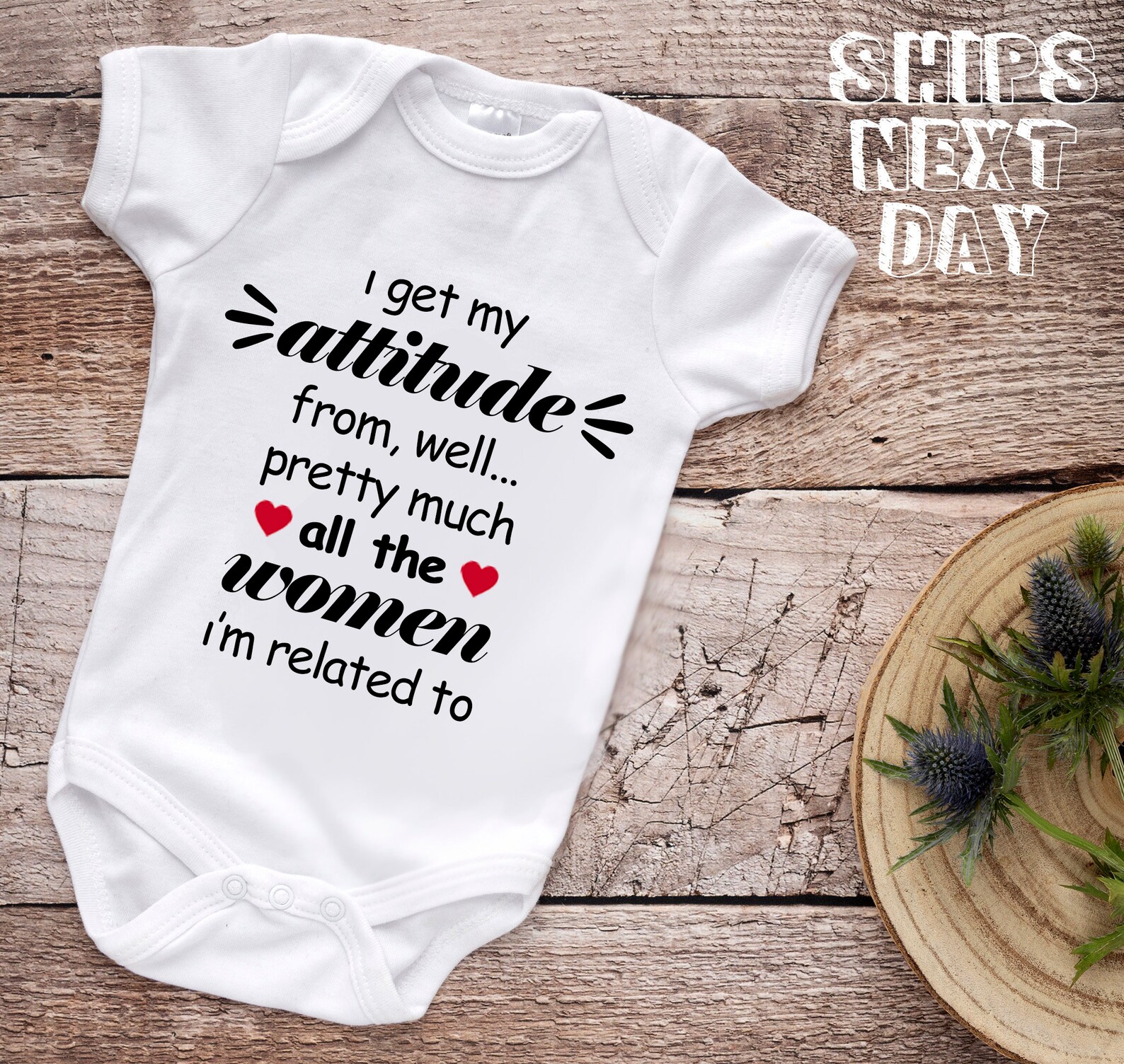 I Got My Attitude Onesie Cute Attitude Baby Onesie Custom Etsy