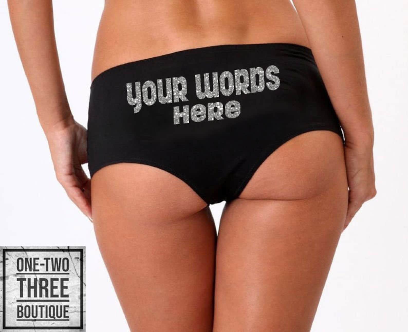 Custom Personalized Panties With Your Words Custom Panties Etsy
