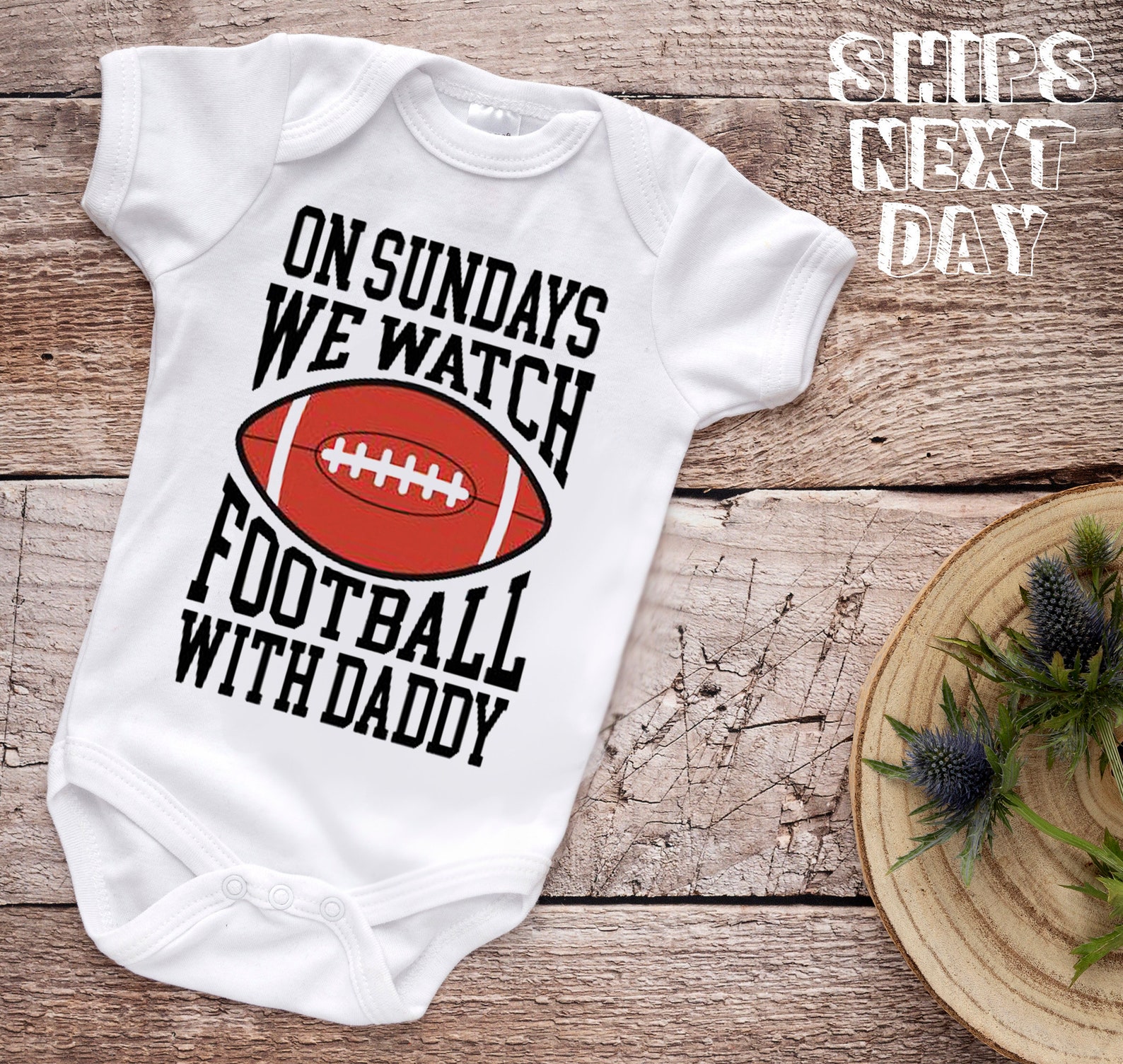 On Sundays We Watch Football With Daddy Baby Onesie - Etsy