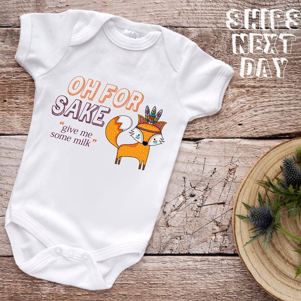 For Fox Sake Baby Onesie - Personalized Baby Onesie